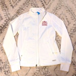 NWOT University of Puget Sound white lightweight zip up jacket